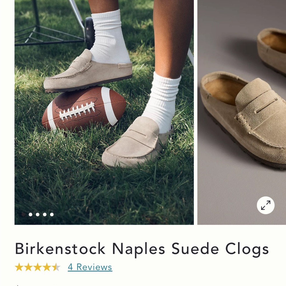 Birkenstock Naples Suede Clogs - Tan